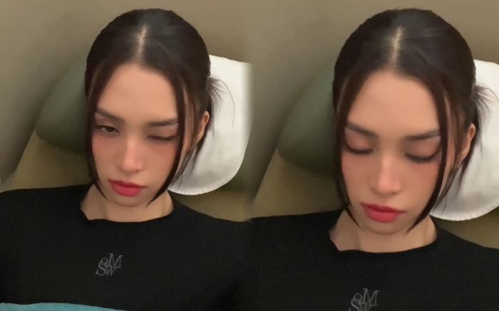 Tiểu Vy 'check cam' trước khi ngủ, visual tỷ lệ vàng mà cũng sợ xấu sao?