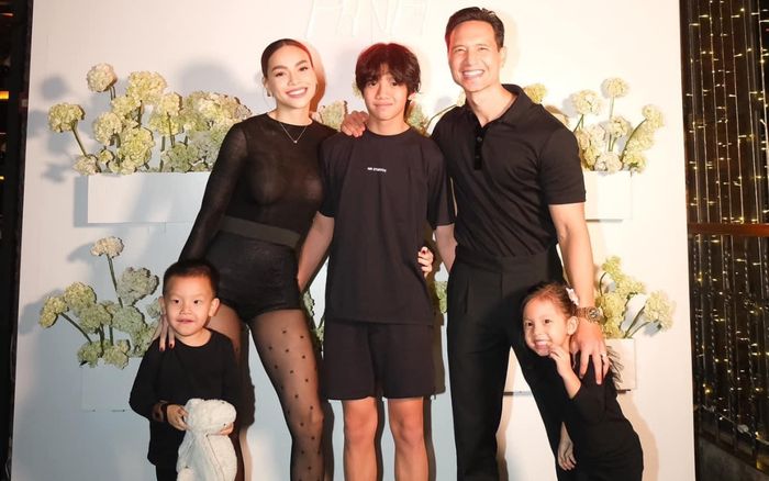 Kim Lý có hành động đặc biệt với Subeo trong sinh nhật vợ, diện mạo nhóc tỳ gây chú