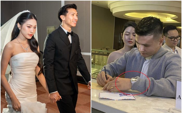 Xuất hiện cùng bạn gái ở đám cưới Văn Hậu - Hải My, Quang Hải gây chú ý bởi món phụ kiện cực đắt đỏ