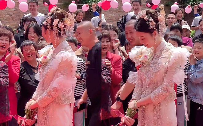 Cả làng ùn ùn đến dự đám cưới dù không được mời, thấy mặt cô dâu liền biết ngay lý do