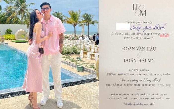 Hé lộ thiệp cưới Đoàn Văn Hậu: Thời gian địa điểm rõ ràng