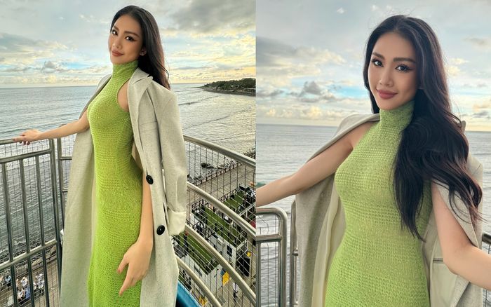 Miss Universe ngày thứ 4: Bùi Quỳnh Hoa thay outfit xanh đọt chuối, có phải 'chiêu' chiếm spotlight?