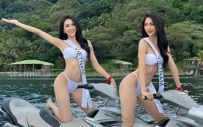 Bùi Quỳnh Hoa diện bikini nhỏ xíu, thả dáng căng đét khiến fan Miss Universe lác mắt