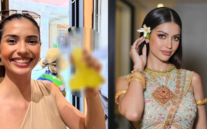 Á hậu 1 Hoa hậu Hoàn vũ cầm chai nước có hình dạng khó đỡ khiến fan 'ngượng đỏ mặt'