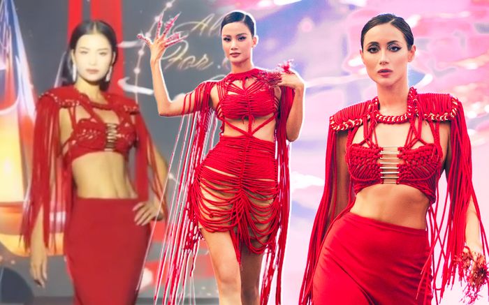 Hương Ly 'đụng hàng' mỹ nhân lai Tây, 'ăn đứt' ở điểm này: Đi thi quốc tế lại quá hợp!