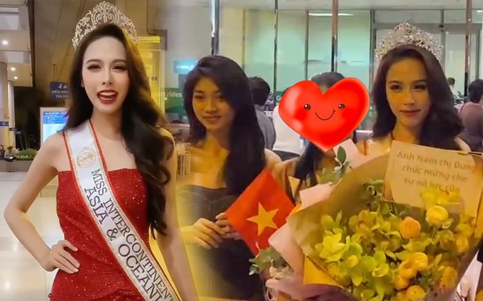 Ngọc Hằng về Việt Nam, tự tin sải bước catwalk và hô vang thành tích mới tại Miss Intercontinental