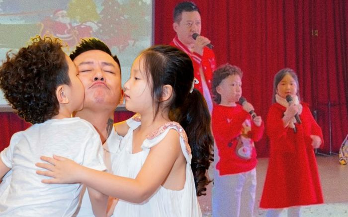 Sân khấu đặc biệt nhất sự nghiệp Tuấn Hưng: Hát ca khúc ý nghĩa cùng 2 con tại trường học