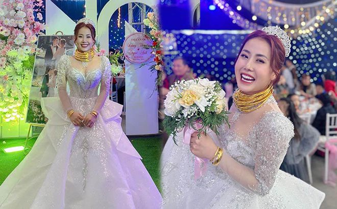 Cô dâu gây sốt MXH khi đeo hàng chục kiềng vàng kín cổ, dân tình liên tục xin 'nhả vía'