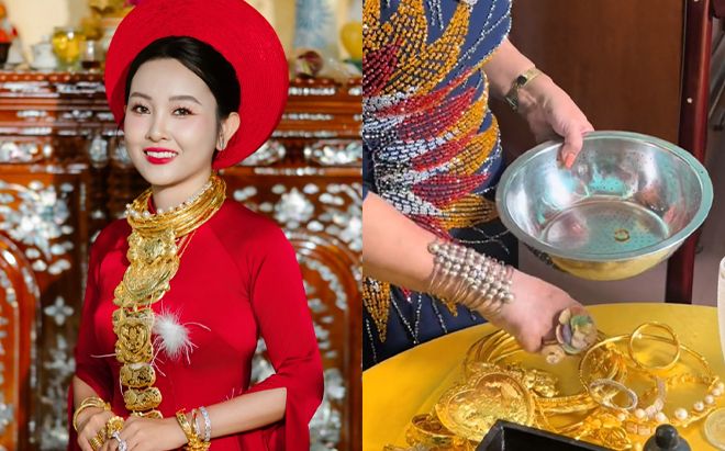 Đám cưới miền Tây gây sốt: Mẹ cô dâu cầm thau đựng vài chục cây vàng, chú rể đón vợ bằng siêu xe 24 tỷ