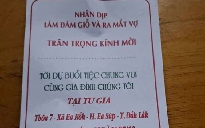 Xôn xao tấm thiệp mời khách tham dự 'đám giỗ và ra mắt vợ' của cụ ông 81 tuổi