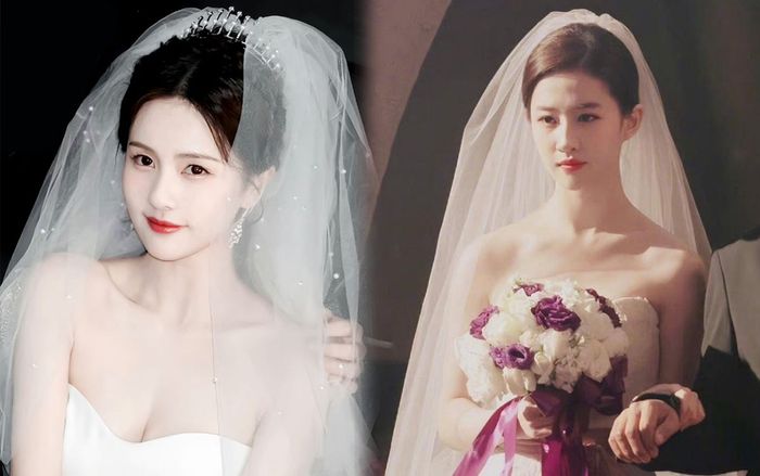 Lưu Diệc Phi và Bạch Lộc mặc chung kiểu váy cưới, nhan sắc cô dâu nào mới là cực phẩm?