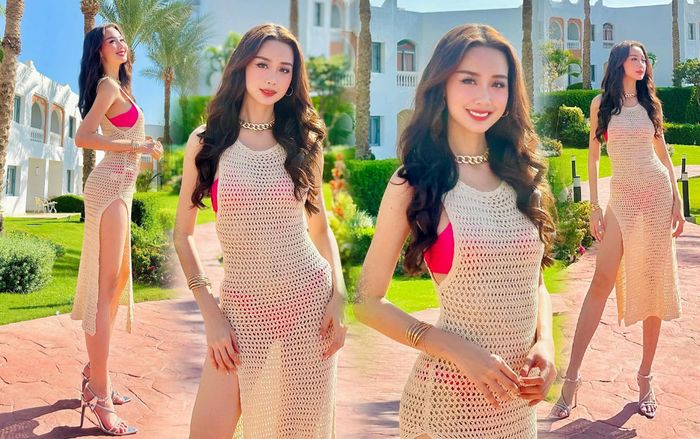 Bảo Ngọc diện đồ lưới khoe vóc dáng 'chọc trời' tại Ai Cập, thần thái thế này quá áp lực cho đàn em