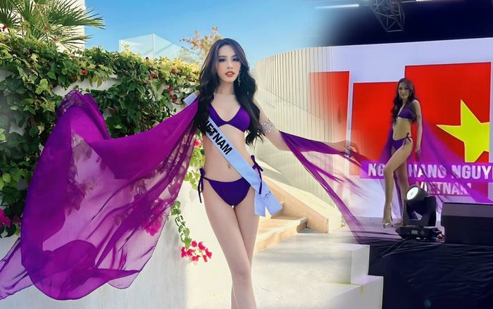 Á hậu Ngọc Hằng bung tà 'out trình' tại phần thi áo tắm, niềm tin vương miện càng vững vàng