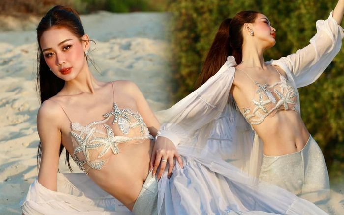 Hoa hậu Bảo Ngọc và màn khoe 'núi đôi' đẫy đà với áo ngực trong suốt, bạo quá rồi nhỉ?