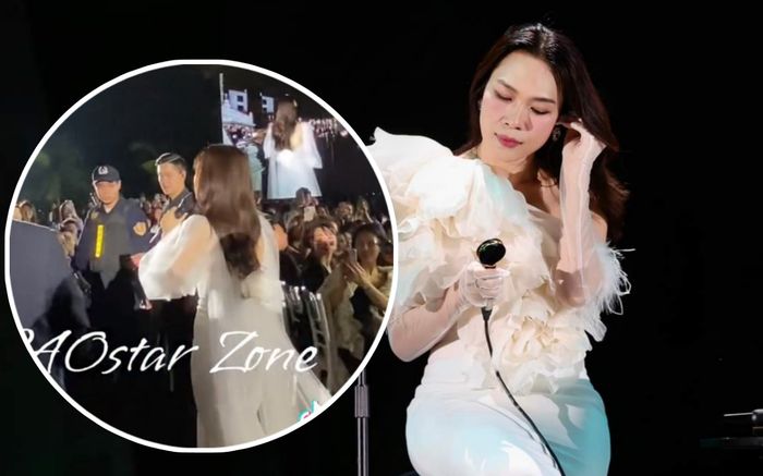 Hàng ngàn khán giả hét lớn khi Mỹ Tâm đang biểu diễn, nữ ca sĩ trực tiếp di chuyển xuống khán đài