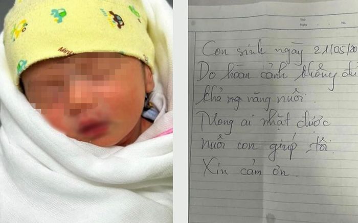 Bé trai 4 ngày tuổi bị bỏ rơi trong đêm mưa, vừa giận vừa thương với nội dung để lại trong mẩu giấy nhỏ