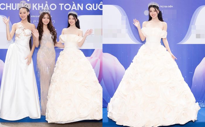 Á hậu Phương Nhi tiếp tục gây tranh cãi khi tham dự họp báo cùng top 3 Miss World Vietnam 2022