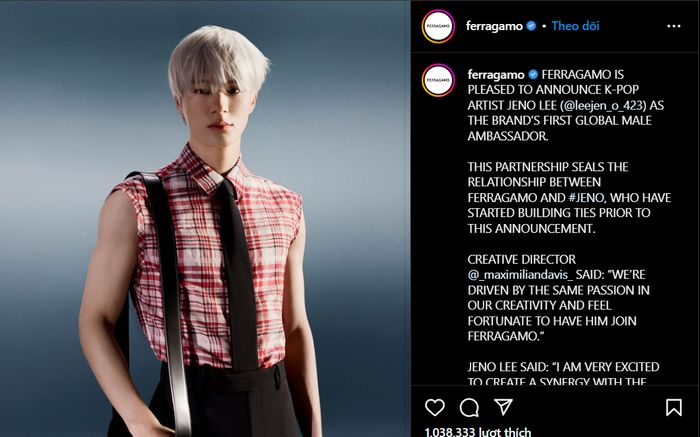 Nam đại sứ toàn cầu đầu tiên trong lịch sử thương hiệu Ferragamo gọi tên Jeno (NCT)