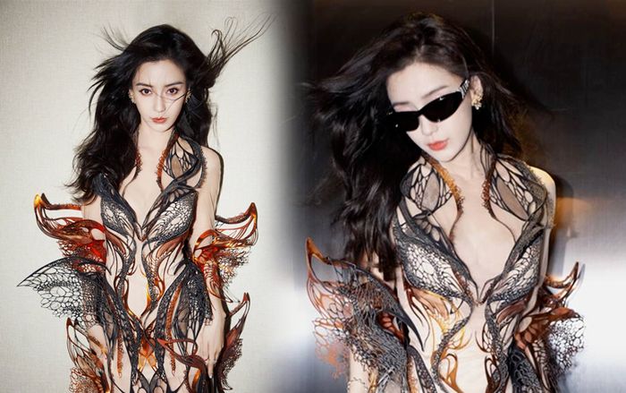 Angelababy khoe 'tuyết lê' ấn tượng với chiếc váy đục khoét, dân mạng trầm trồ với vẻ đẹp tuổi 34