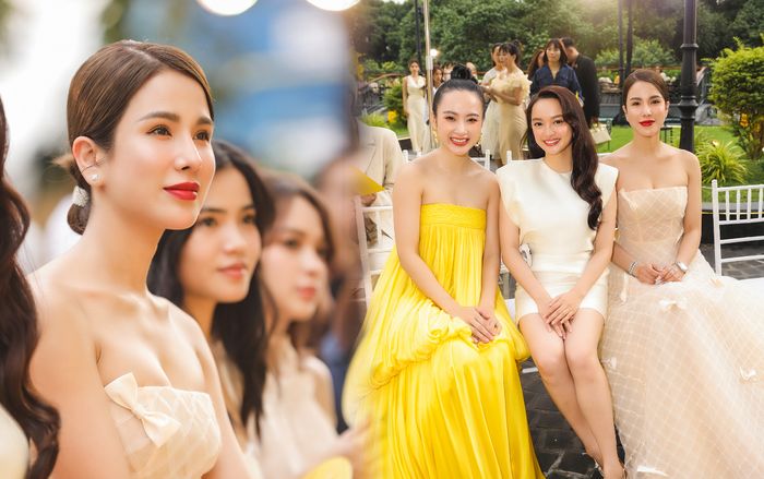 Diệp Lâm Anh 'o ép' tuyết lê đọ sắc cùng Angela Phương Trinh - Kaity Nguyễn tại sự kiện