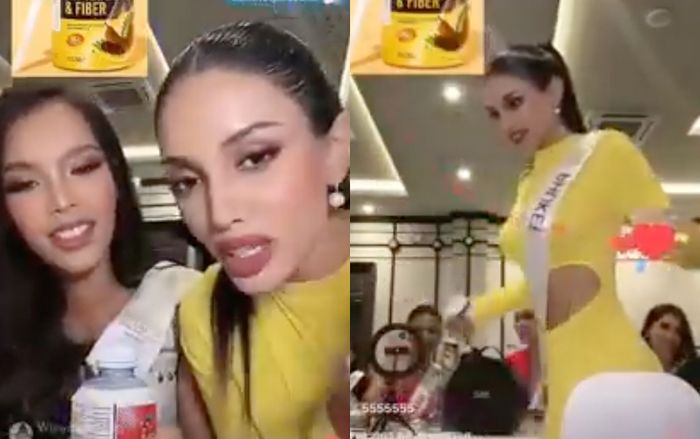 Thí sinh Miss Universe Thailand livestream bán hàng, 'chợ' khác gì Miss Grand?