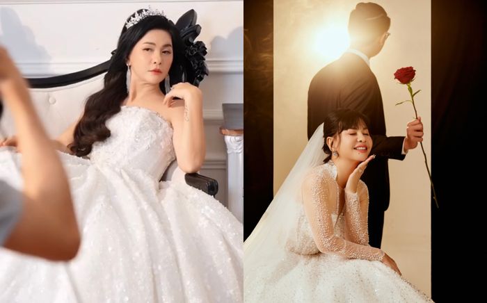 Rầm rộ ảnh Cát Phượng thử váy cưới, chuẩn bị lên xe hoa với bạn trai?