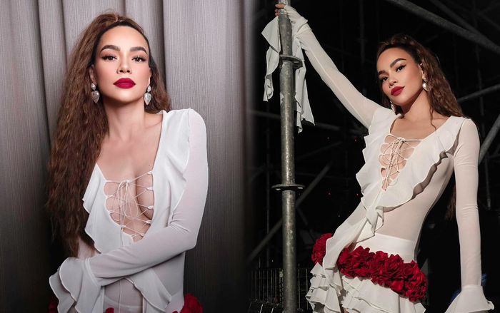 Hồ Ngọc Hà diện áo khoét sâu, lấp ló 'núi đôi' trên sân khấu