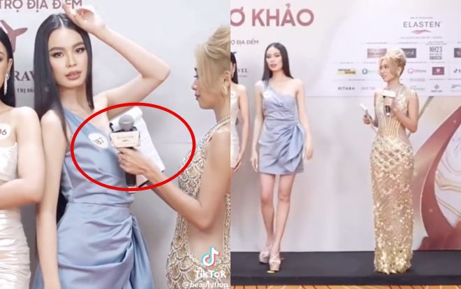 Một thí sinh Miss Grand suýt bị lộ hàng trên thảm đỏ, 'Ba lùi' Nguyên Thảo có hành động bất ngờ