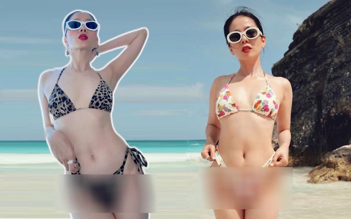 Lệ Quyên suýt lộ vùng nhạy cảm vì diện bikini khoét cao