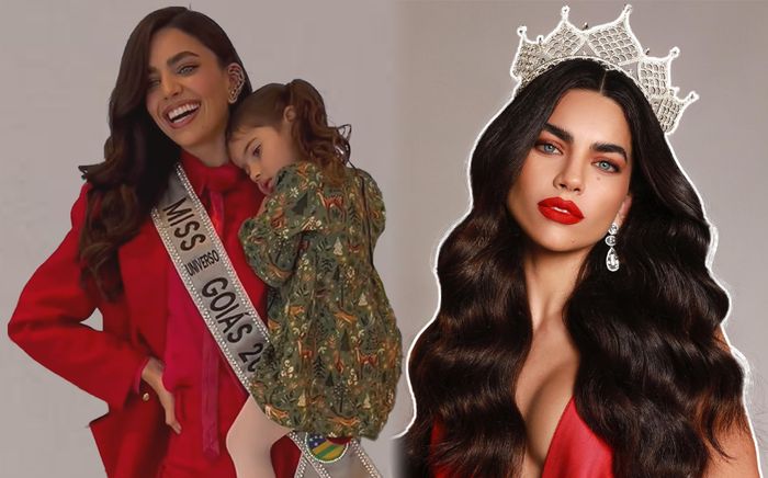 Thí sinh Miss Universe Brazil bế con đến địa điểm tổ chức tranh suất thi quốc tế