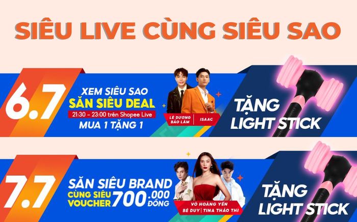 Có gì hot ở Shopee 7.7: Xem Shopee Live đu idol, săn deal mua 1 tặng đến 8