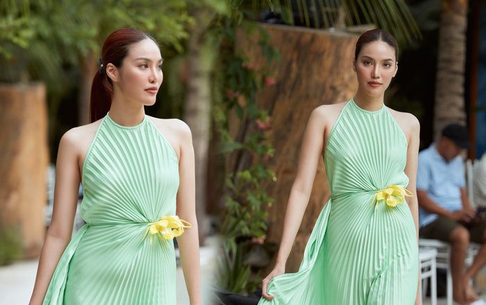Trầm trồ trước thần thái sang chảnh của Lan Khuê khi tập dượt trên sàn diễn