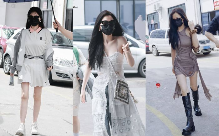 Ngu Thư Hân biến đường tới phim trường thành sàn diễn thời trang