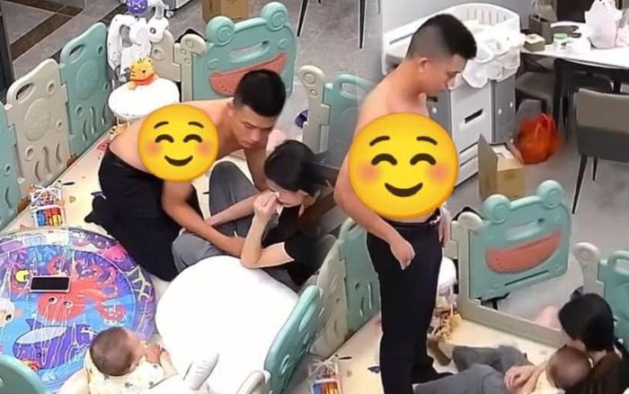 Vỡ oà khoảnh khắc bố an ủi mẹ đang khóc nức nở khi dỗ con mãi không nín