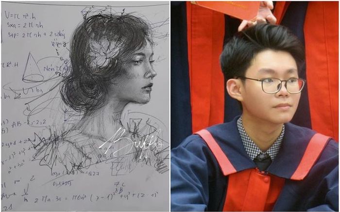 Nam sinh vẽ bạn cùng phòng ở Kỳ thi tốt nghiệp THPT 'sầu lòng' khi biết điểm thi