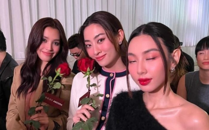 Chụp hình chung với Thuỳ Tiên, Lương Thuỳ Linh vẫn tranh thủ 'dìm hàng' đàn chị