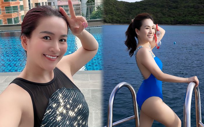 Bà xã Bình Minh gây ngỡ ngàng với tuyệt chiêu độ dáng 'chân không chạm đất'