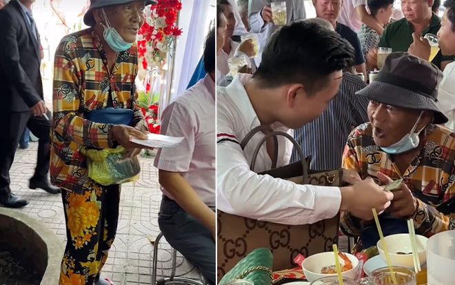 Đang ăn cưới thấy cụ già mời mua vé số, chàng trai trẻ có hành động ấm lòng