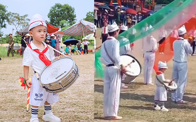 Cưng xỉu em bé 3 tuổi đánh trống trong đoàn giễu hành gây sốt mạng xã hội