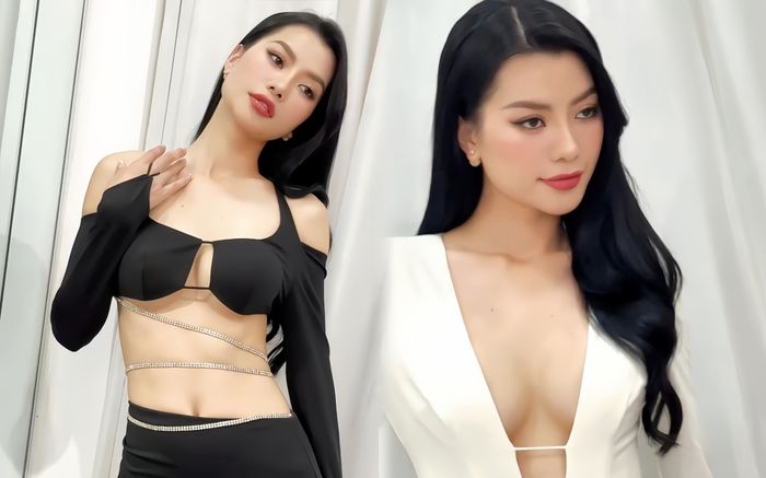 Á hậu Hoàng Nhung táo bạo hết cỡ với mốt cắt xẻ khoe 'tuyết lê' căng tràn