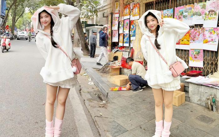 Ái nữ nhà Quyền Linh khoe vẻ đẹp đời thường giữa phố phường thủ đô
