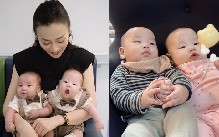 Khoảnh khắc 'cưng muốn xỉu' của cặp song sinh nhà Phương Oanh