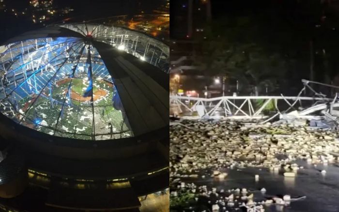 Khoảnh khắc siêu bão Milton phá hủy sân vận động lớn nhất thế giới, gây thiệt hại nặng