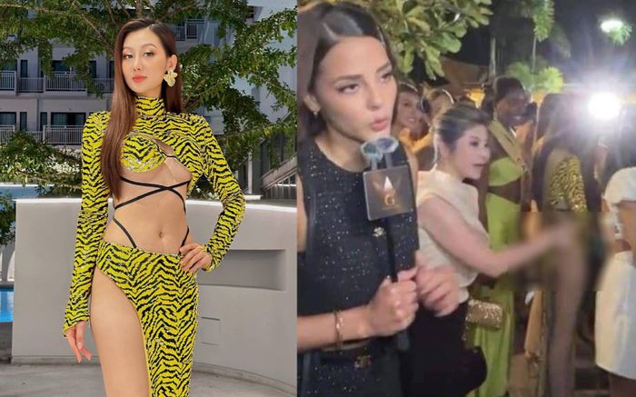 Hoa hậu Quế Anh 'hớ hênh' vòng 3 khi diện váy xẻ tà