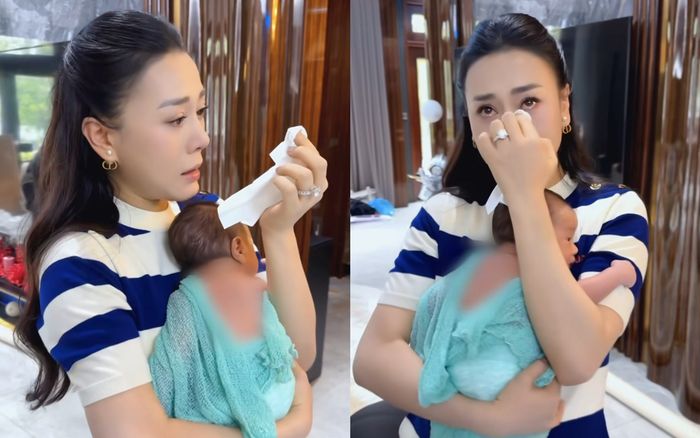 Phương Oanh rơi nước mắt khi bế con, chuyện gì đây?