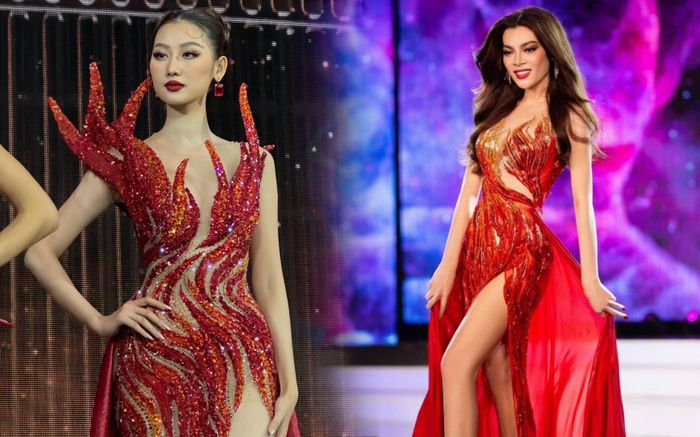 Váy dạ hội của Hoa hậu Quế Anh bị nghi 'đạo nhái'