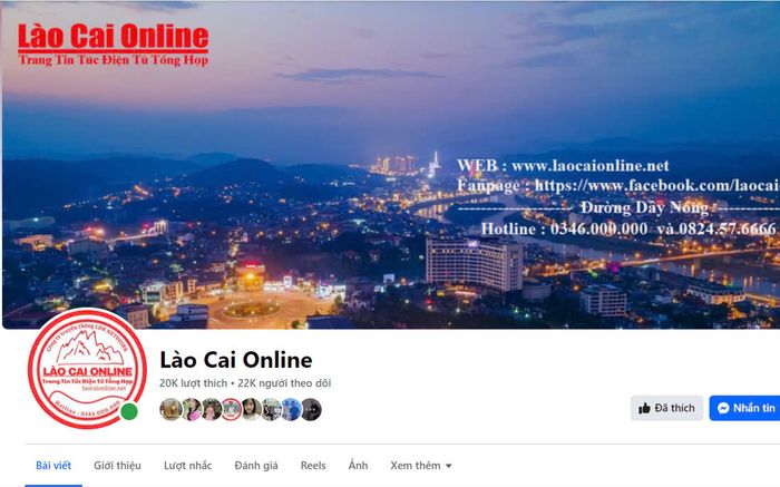 Công bố trang Fanpage Chính Thức của Trang Tin Điện Tử Lào Cai Online