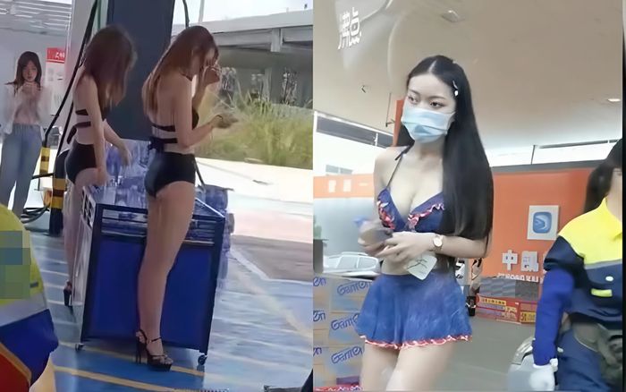 Dàn người mẫu mặc nội y bán xăng bị chỉ trích vì gây kẹt xe hàng giờ