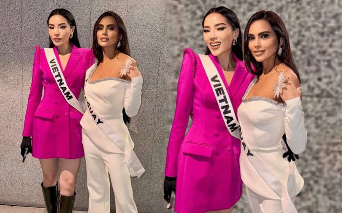 Kỳ Duyên mang mốt không quần, khoe chân dài đến xem vương miện Miss Universe