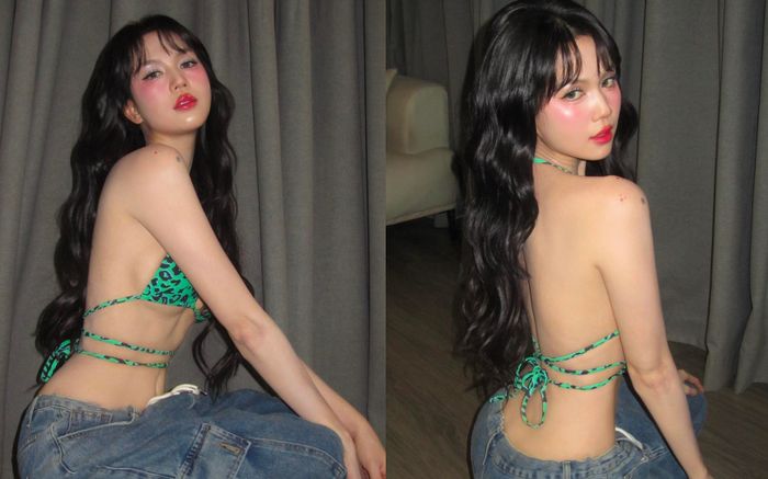 Ngọc Trinh diện bikini nhỏ xíu không ôm hết vòng một